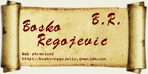 Boško Regojević vizit kartica